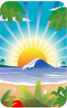 Beach vacation Stock Illustration