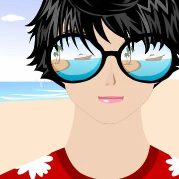 Beach vacation Stock Illustration