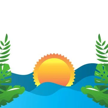 Beach vacation with summer elements and seaside relaxation Stockillustratie