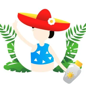 Beach vacation with summer elements and seaside relaxation Illustrazione stock