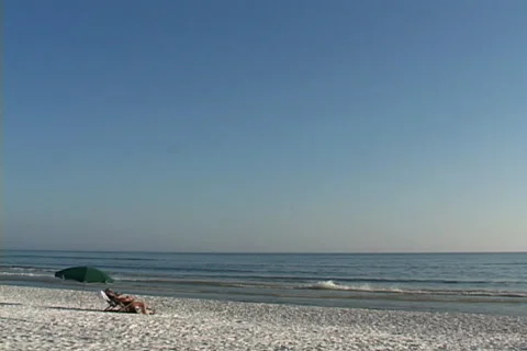 Beach Vacationers Stock Footage 1094931