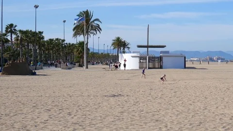 Beach of Valencia Stock Footage 70120201