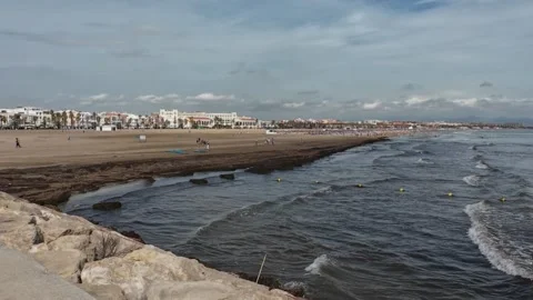 Beach in Valencia, Spain Stock Footage 250401739