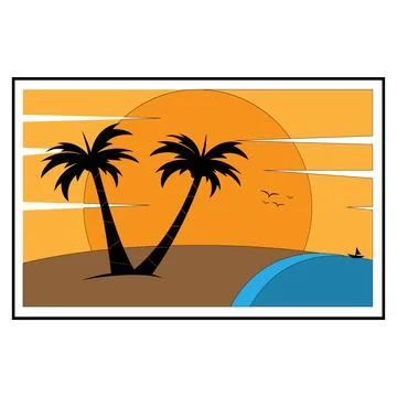 Beach vector element design Stock Illustration