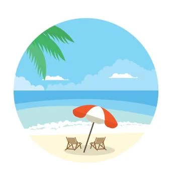 Beach Vector Icon Stock Illustration