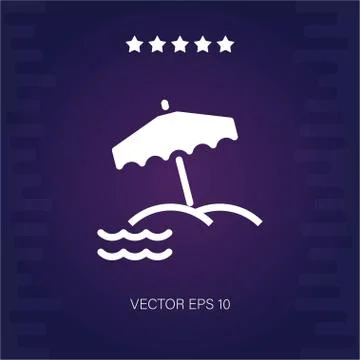 Beach vector icon Stock Illustration