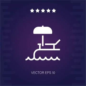 Beach vector icon Illustrazione stock