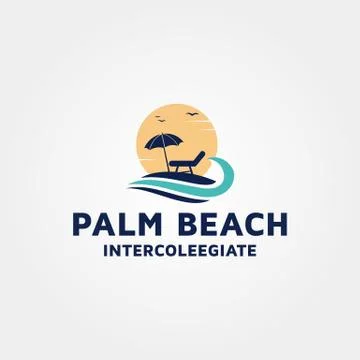 Beach vector logo design template inspiration Stock Illustration