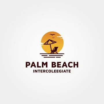 Beach vector logo design template inspiration and idea Stock Illustration