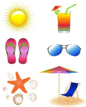 Beach vector set イラスト素材