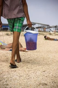 A beach vendor Stock Photos