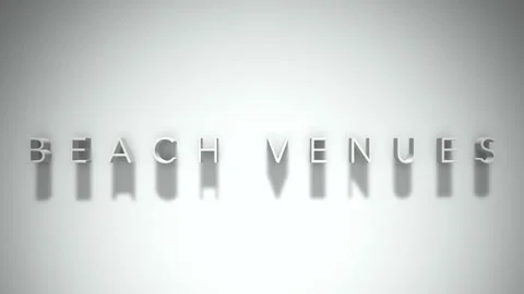 Beach venues 3D title animation with shadows on a white background Vídeos de archivo 298004827
