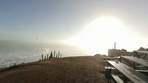 Beach view and bleachers Stock Footage 77051315