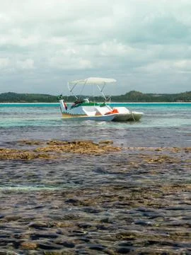 Beach view with boats Stock Photos