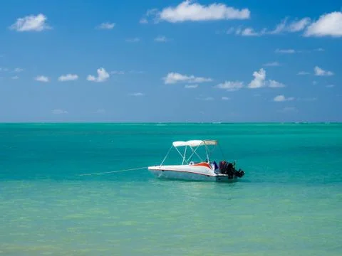 Beach view with boats Stock Photos