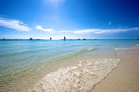 Beach view in Boracay Stock Photos