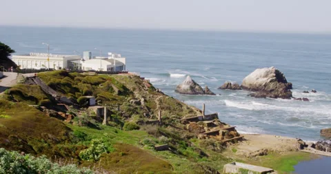 Beach view from cliffs Stock Footage 37064608