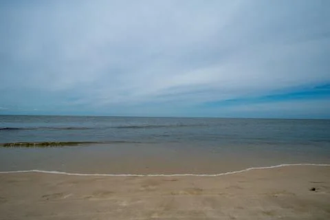 A Beach View on a Cloudy Day at the Bay in The Villas, New Jersey Stock Photos