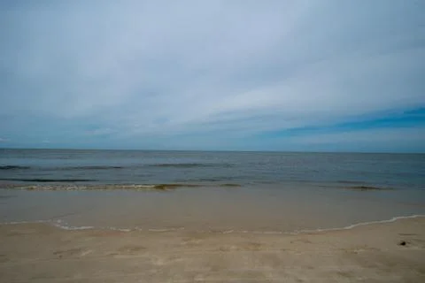 A Beach View on a Cloudy Day at the Bay in The Villas, New Jersey Stock Photos
