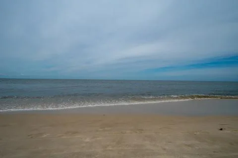 A Beach View on a Cloudy Day at the Bay in The Villas, New Jersey Stock Photos