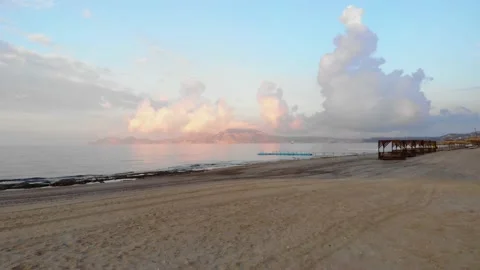 Beach view from the drone Stock Footage 155613635