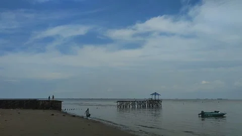 Beach view in the late afternoon Stock Footage 218348630