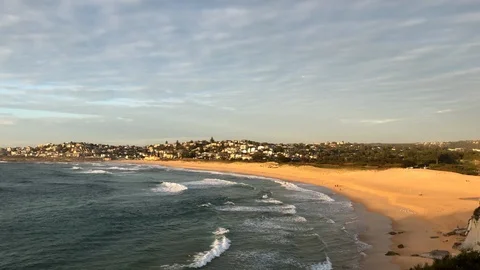 Beach view in the morning Video stock 87319739