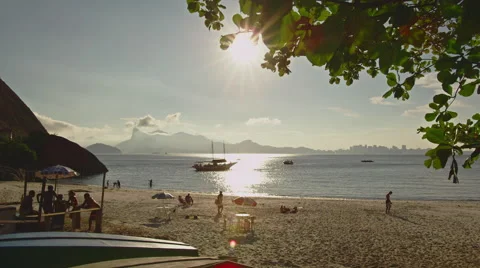 Beach view in Niteroi Stock Footage 64865893