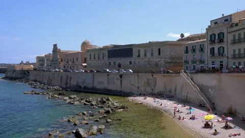 Beach view in Ortigia Syracuse Stock Footage 161225733