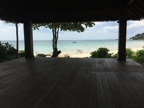 Beach view from a Palapa Stock Photos