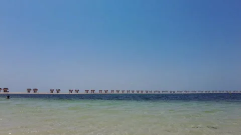 Beach View of Palm Jebel Ali Seascape, Dubai, UAE 動画素材 242894970