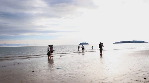 Beach View of The Popular Beach at Sabah, Malaysia Stock Footage 110770554