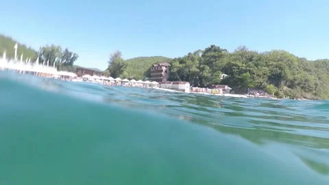 Beach view from the sea Stock Footage 137443322