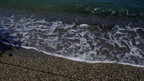 Beach view of a sea with waves Stock Footage 105752336