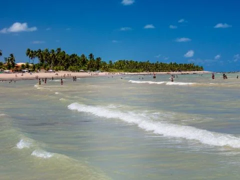 Beach view on a summer day Stock Photos