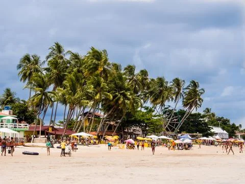 Beach view on a summer day Stock Photos