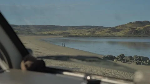 Beach View Through Car Window at Dampier Stock Footage 315975945