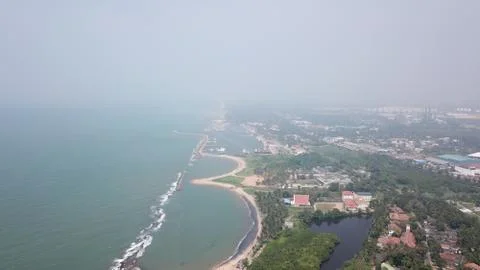 Beach view from the top with a reef Foto stock