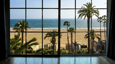 Beach View from Window Видео 24197710