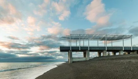 Beach Viewing Platform Stock Photos