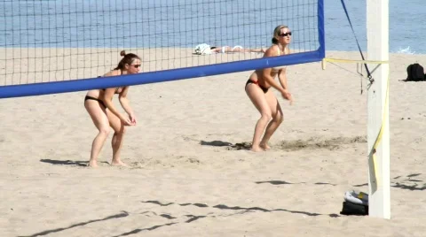 Beach Volleyball 1 Stock Footage 734532