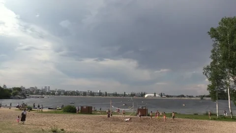 Beach volleyball. B Video stock 155703064