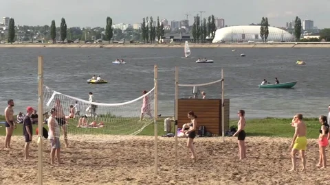 Beach volleyball. C Video stock 155703076