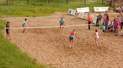 Beach volleyball Stock Footage 24754889