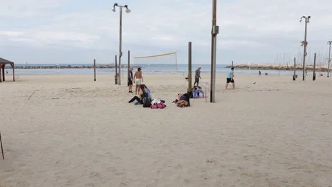 Beach volleyball Stock Footage 128181668