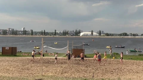 Beach volleyball. A 스톡 동영상 155703056