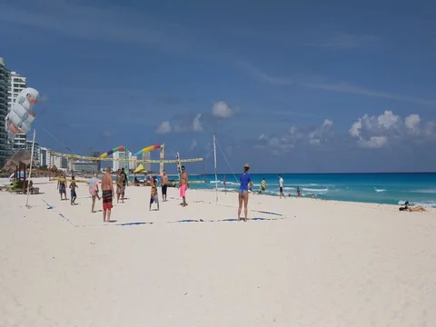 Beach Volleyball Game Stock Footage 73973799