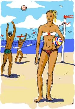 Beach volleyball Stock-Illustration