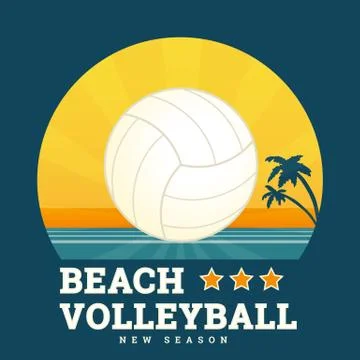 Beach volleyball Stock Illustration
