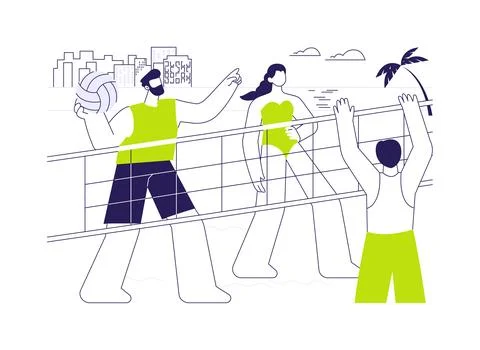 Beach volleyball isolated cartoon vector illustrations. Stock-Illustration